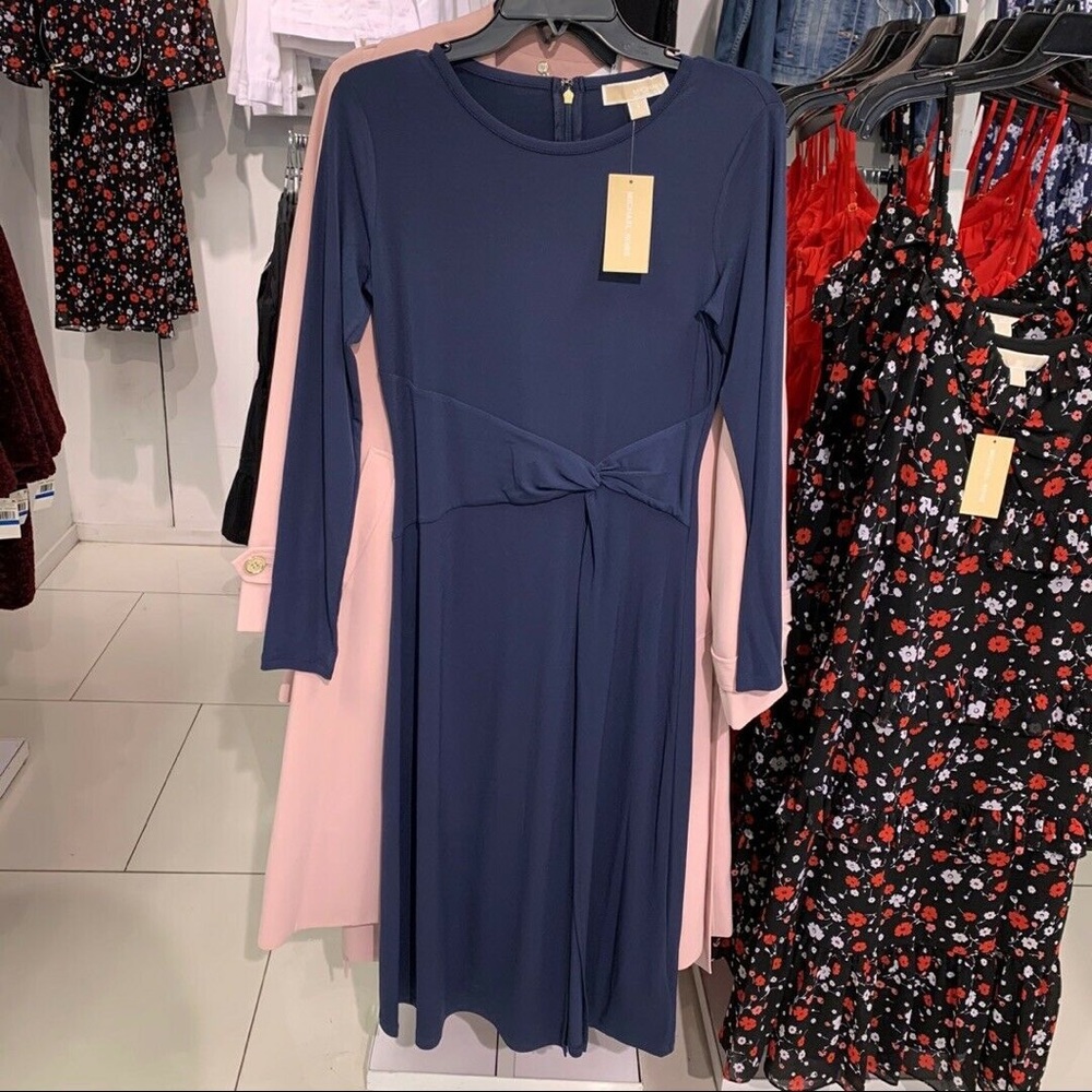 Michael Kors LongSleeve Wrap Dress Crew Neck Small